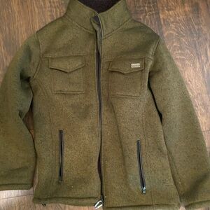 Ascend Mens zip up heavyweight sherpa fleece jacket size medium